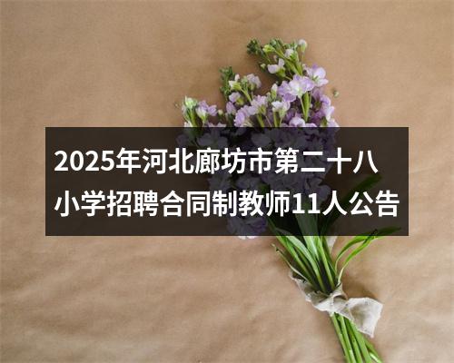 2025年河北廊坊市第二十八小学招聘合同制教师11人公告 图片