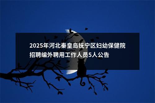 2025年河北秦皇岛抚宁区妇幼保健院招聘编外聘用工作人员5人公告 图片