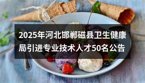 2025年河北邯郸磁县卫生健康局引进专业技术人才50名公告 图片